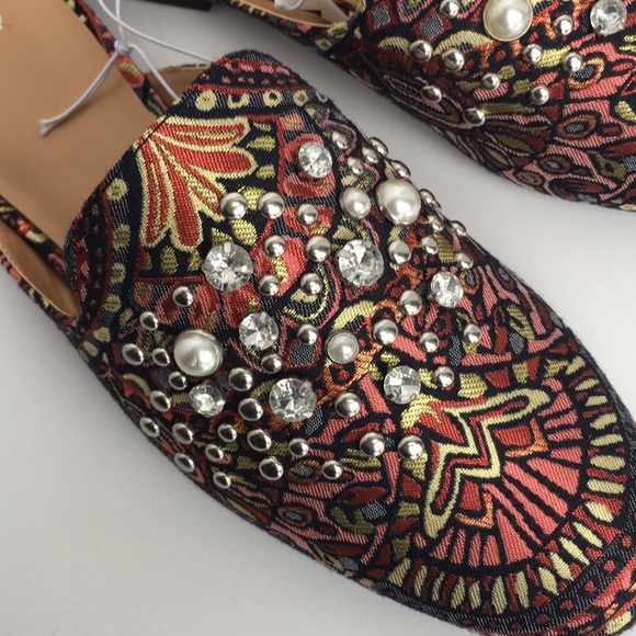 A New Day Armina Jeweled Backless Loafers Mules - Picture 6 of 7